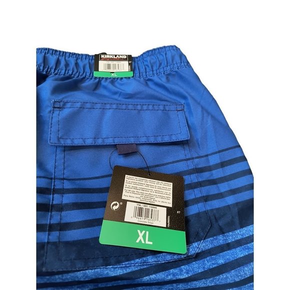 Kirkland Signature Men's Blue Stripe Swim‎ Short Men's XL NWT - Picture 3 of 3